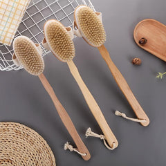 Solid Wood Bristle Shower Brush