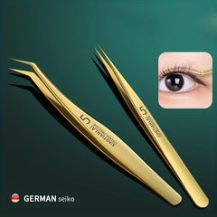 Anti Static Stainless Steel Eyelash Extension Tweezers Set