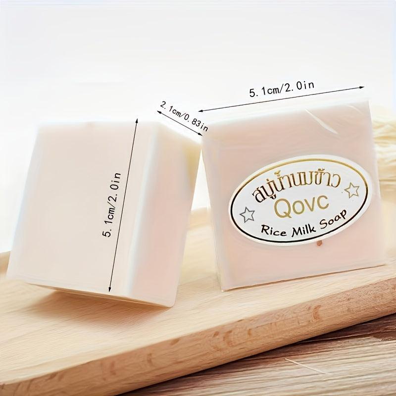 12pcs Rice Soap 65g Coconut Essential Cleansing Soap Hand Face Bathing