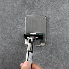 4 Pcs Stainless Steel Razor Holder Wall Hook Shaving Shaver Shelf