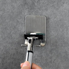 4 Pcs Stainless Steel Razor Holder Wall Hook Shaving Shaver Shelf