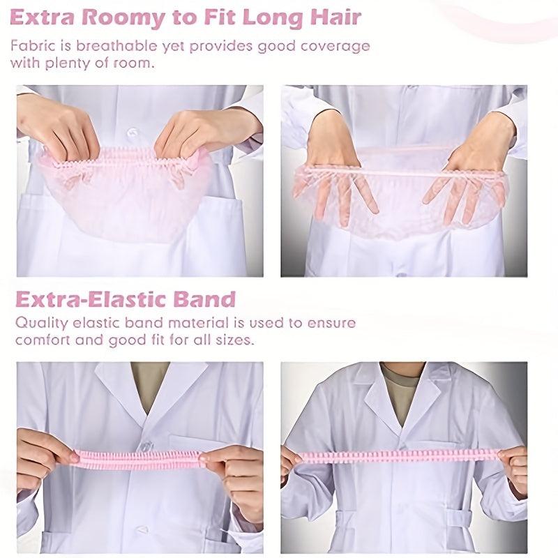 98pcs Disposable Shower Caps Waterproof Elastic Bath Cap