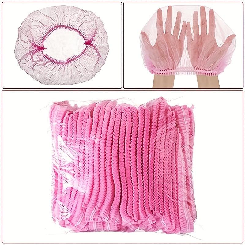98pcs Disposable Shower Caps Waterproof Elastic Bath Cap