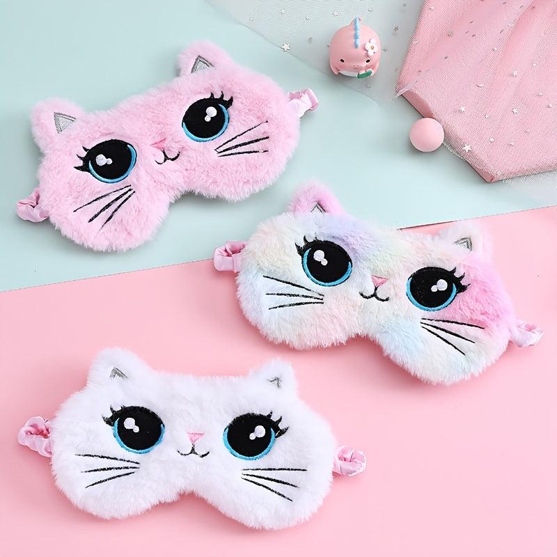 Cat Plush Eye Mask for Sleep and Relaxation