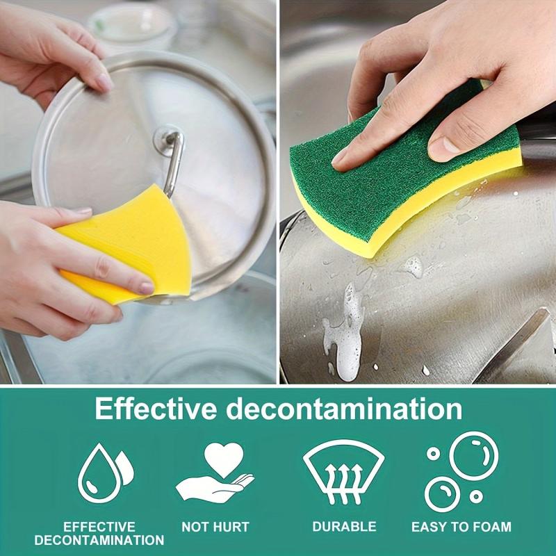24pcs Double Sided Scouring Pad Sponge for Household Cleaning