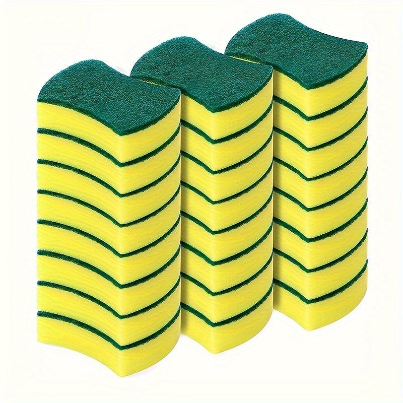 24pcs Double Sided Scouring Pad Sponge for Household Cleaning