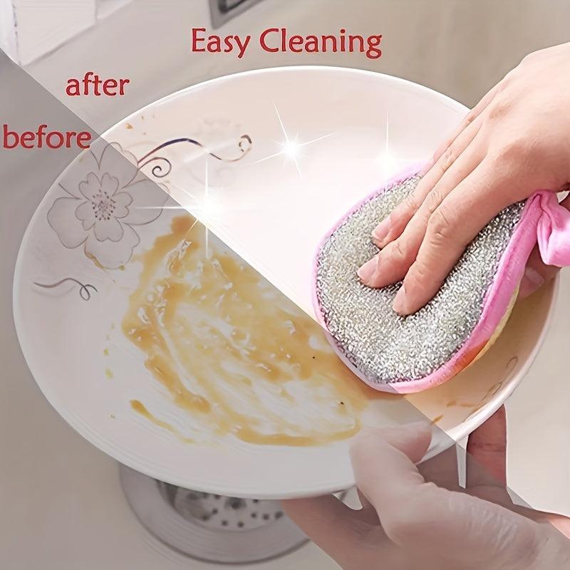 10pcs Double Sided Scouring Pad for Household Cleaning