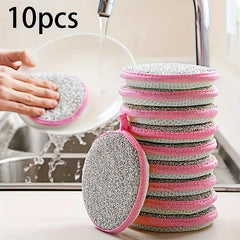 10pcs Double Sided Scouring Pad for Household Cleaning