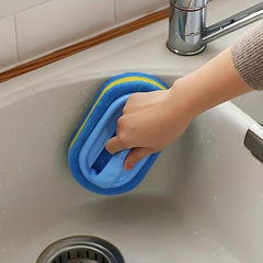 Durable Sponge Cleaning Brush with Handle for Bathroom and Kitchen