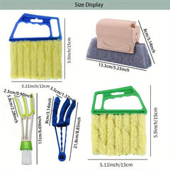 Mini Blinds Cleaning Brush with 7 Removable Microfiber Sleeves