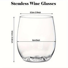 32Pcs Clear Disposable Stemless Wine Glasses 12oz Unbreakable Plastic
