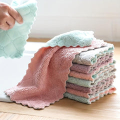 6pcs Dual Sided Dishwashing Cloth Kitchen Non stick Scouring Pad