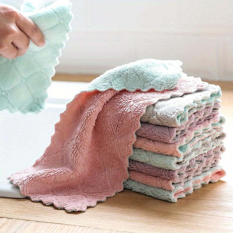 6pcs Dual Sided Dishwashing Cloth Kitchen Non stick Scouring Pad