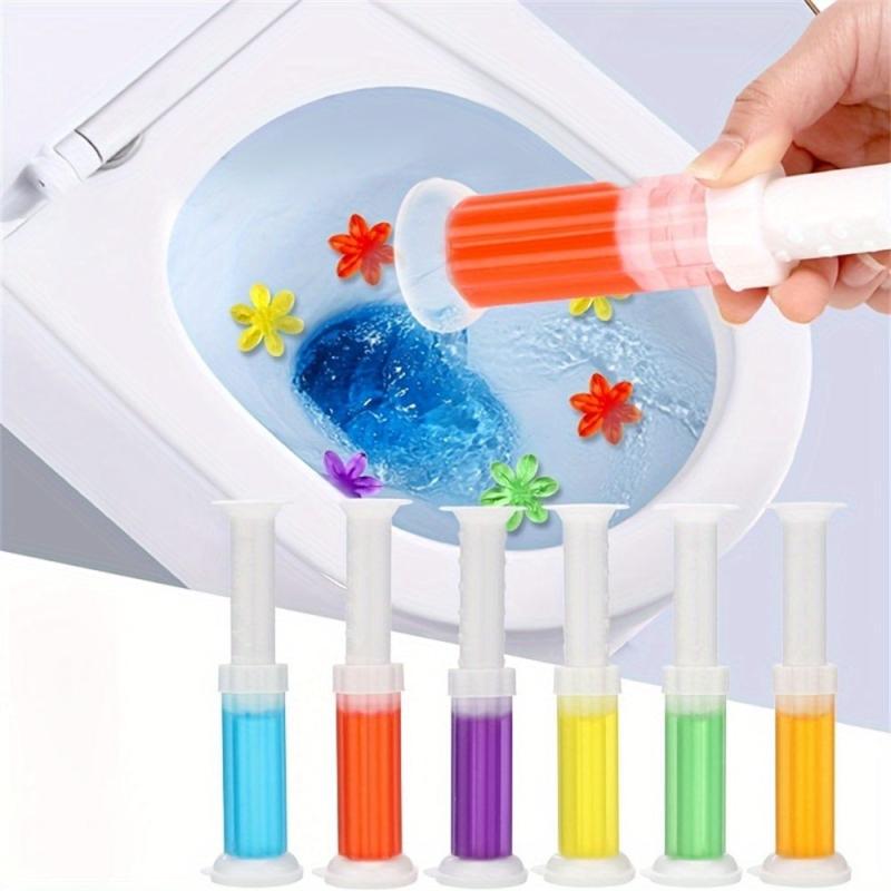 6pcs Toilet Cleaning Gel Flower Stamp Toilet Gel Flower Scented