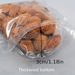 100pcs Transparent Self Standing Bags with Zippers Plastic Bag for Food Storage