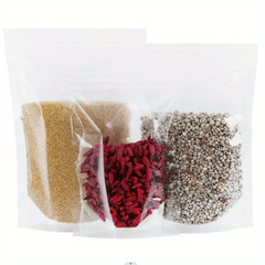 100pcs Transparent Self Standing Bags with Zippers Plastic Bag for Food Storage