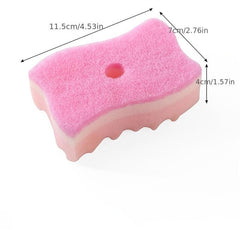 4pcs S Type Wave Sponge Scouring Pad Kitchen Cleaning Sponge Dish Towels