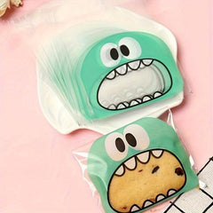 100pcs Cartoon Graphic Self Sealing Plastic Bags - Resealable Packaging Bag