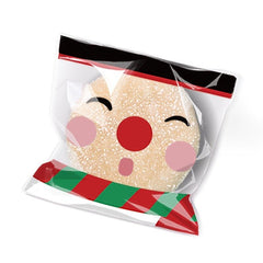 50Pcs Christmas Self-Adhesive Candy Cookie Packaging Bags Navidad Supplies