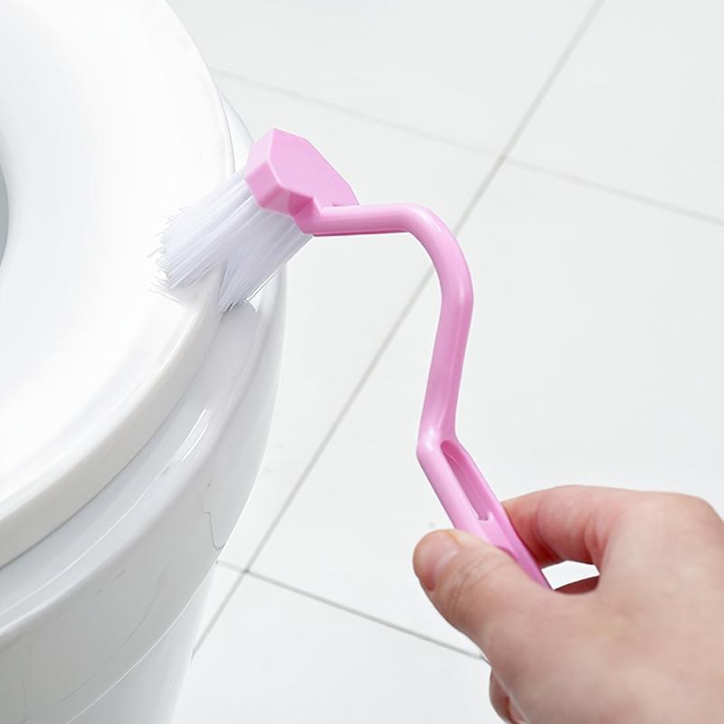 Toilet Rim Edge Brush Curved Handle Cleaning Brush Scrubber Corner Brush