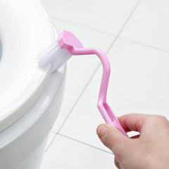 Toilet Rim Edge Brush Curved Handle Cleaning Brush Scrubber Corner Brush