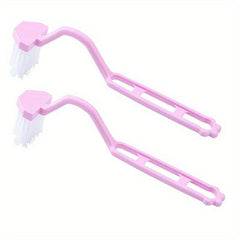 Toilet Rim Edge Brush Curved Handle Cleaning Brush Scrubber Corner Brush
