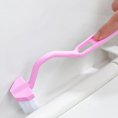 Toilet Rim Edge Brush Curved Handle Cleaning Brush Scrubber Corner Brush