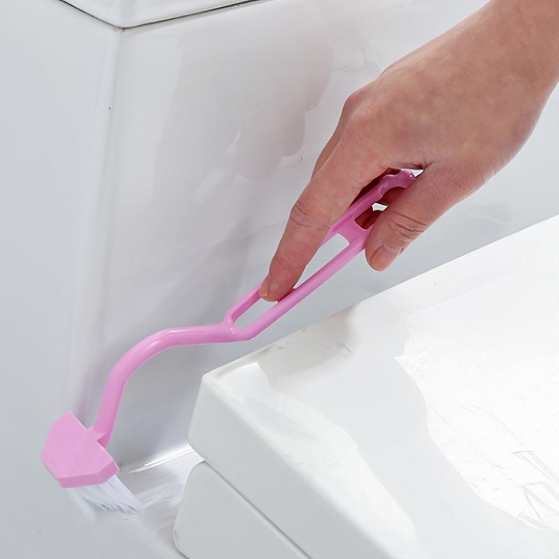 Toilet Rim Edge Brush Curved Handle Cleaning Brush Scrubber Corner Brush