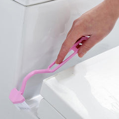 Toilet Rim Edge Brush Curved Handle Cleaning Brush Scrubber Corner Brush