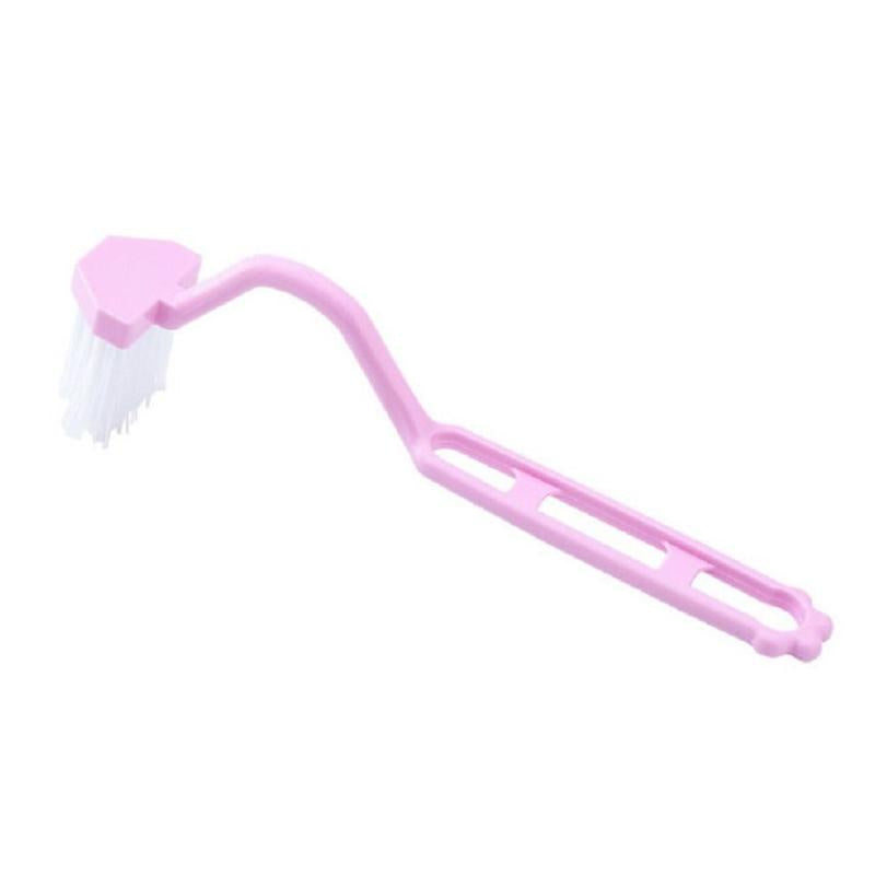 Toilet Rim Edge Brush Curved Handle Cleaning Brush Scrubber Corner Brush