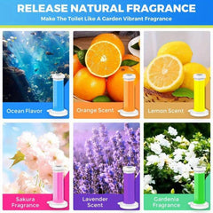 6pcs Toilet Cleaning Gel Flower Stamp Toilet Gel Flower Scented Toilet Deodorant