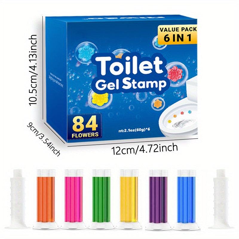 6pcs Toilet Cleaning Gel Flower Stamp Toilet Gel Flower Scented Toilet Deodorant