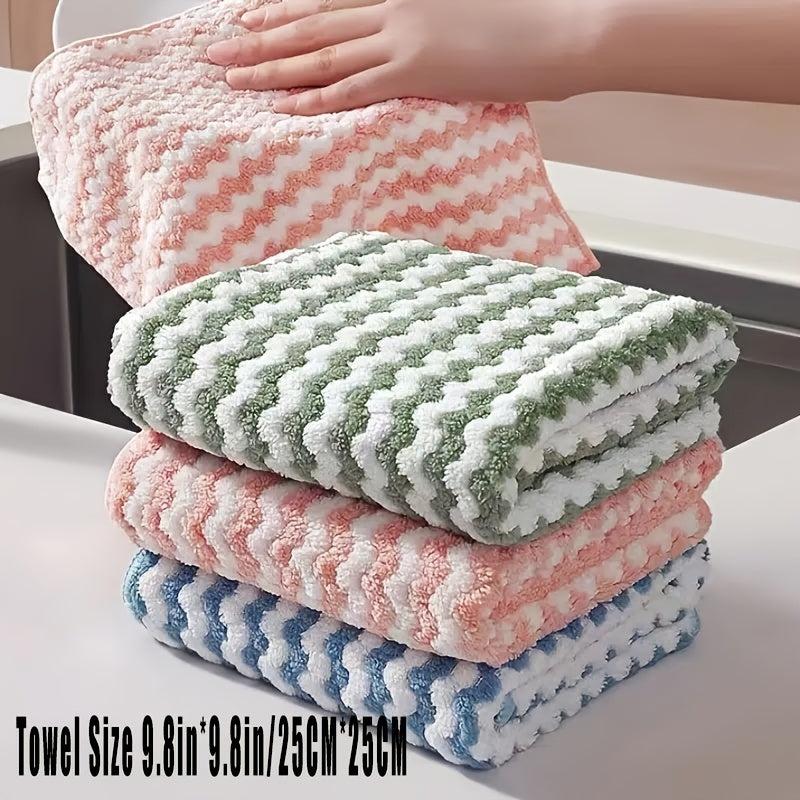 5pcs Cleaning Cloth Dishwashing Towel Absorbent Kitchen Bathroom Car Rag