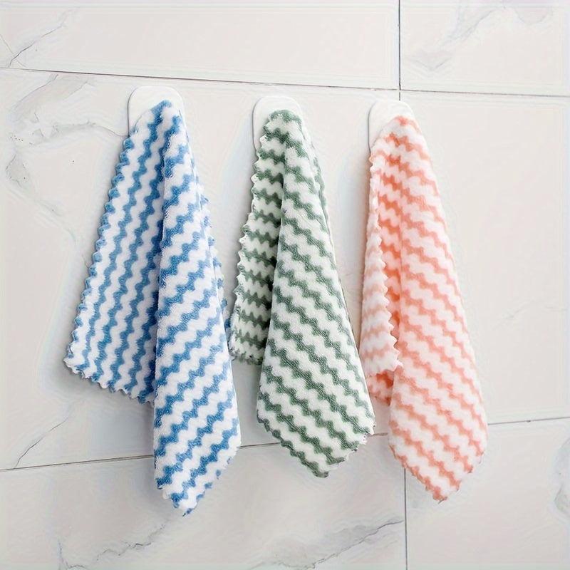 5pcs Cleaning Cloth Dishwashing Towel Absorbent Kitchen Bathroom Car Rag