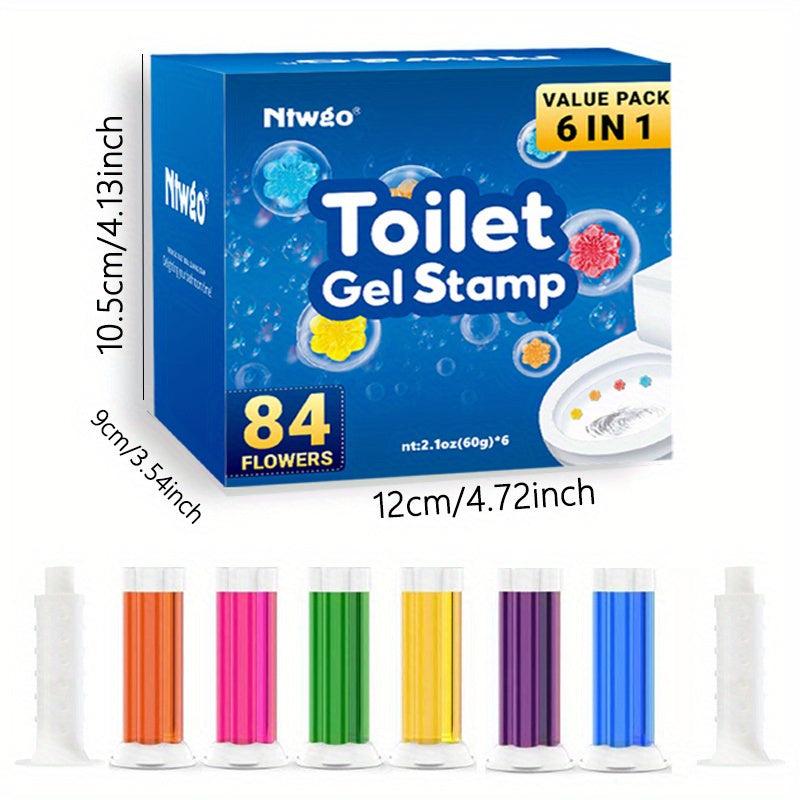 6pcs Toilet Cleaning Gel Flower Stamp Toilet Gel