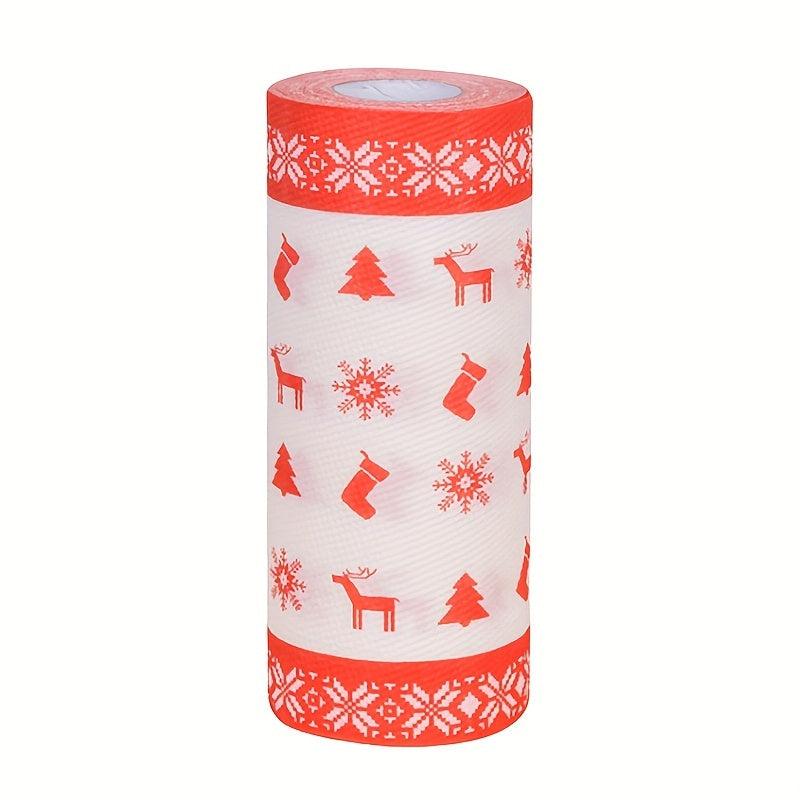 Christmas Printed Paper Towel 3 ply Roll 75sheets Kitchen Tissue Disposable