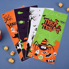 50pcs Halloween Treat Bags 4 Styles Candy Gift Food Bag Tote Bag Children's Holi