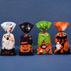 50pcs Halloween Treat Bags 4 Styles Candy Gift Food Bag Tote Bag Children's Holi