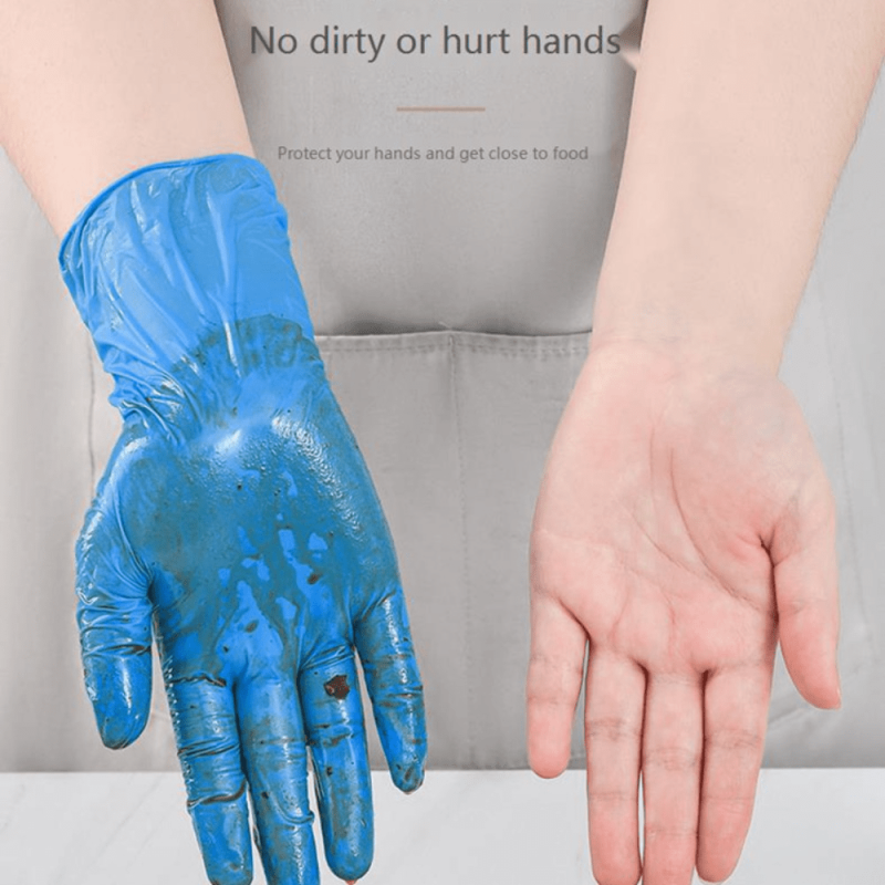 100pcs Nitrile Gloves Powder Food Safe Waterproof Cleaning Gloves
