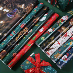 5pcs Christmas Gift Wrapping Paper with Christmas Tree Elk Design