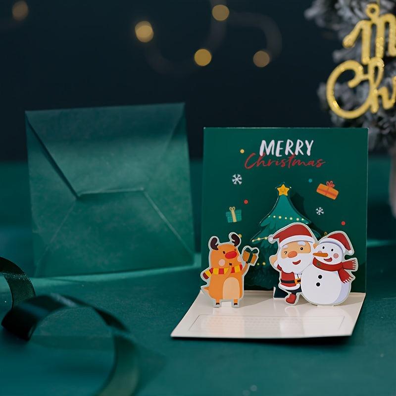 Christmas Handwritten 3D Greeting Cards & Envelope Set