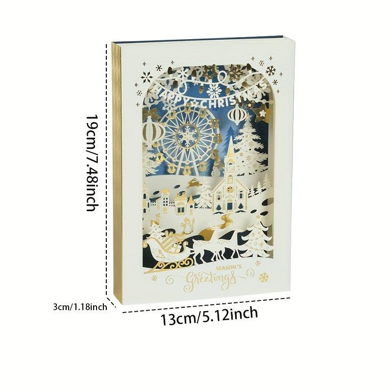 Christmas 3D Ornament Greeting Card Laser Engraving Hot Stamping Process