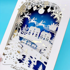 Christmas 3D Ornament Greeting Card Laser Engraving Hot Stamping Process
