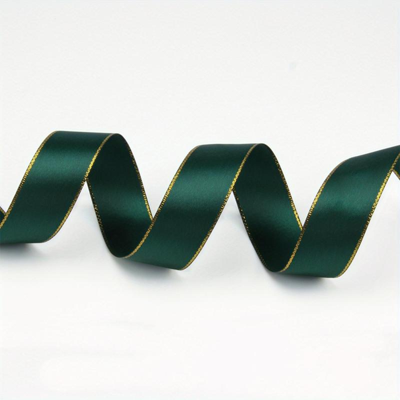 9m Double Sided Golden Edge Ribbon Flower Gift Wrapping