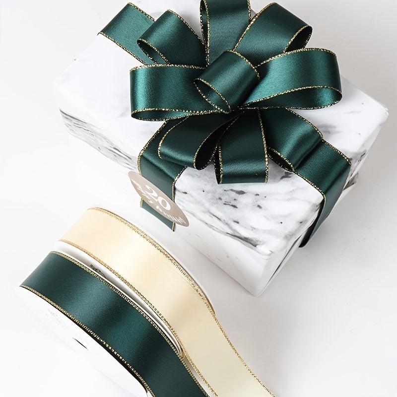 9m Double Sided Golden Edge Ribbon Flower Gift Wrapping