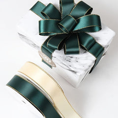 9m Double Sided Golden Edge Ribbon Flower Gift Wrapping