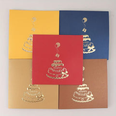 3D Cake Birthday Greeting Card Retro Blessing Gift