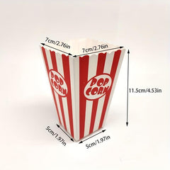 12pc Paper Popcorn Bags Red Strip For Parties Carnivals Movie Theaters