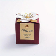 20pcs Flower Square Wedding Candy Box Little Flower Chocolate Box