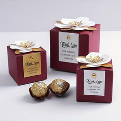 20pcs Flower Square Wedding Candy Box Little Flower Chocolate Box